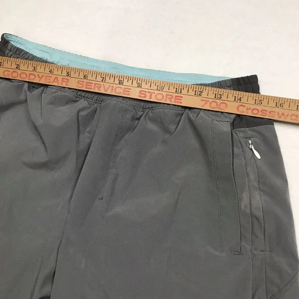 BIRDDOGS Gym Shorts Men L Gray Lined Stretch Poly Performance Drawstring